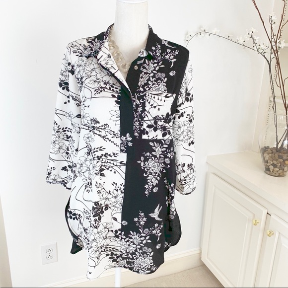 Anthropologie Tops - Anthropologie Fig & Flower Print Tunic Top M